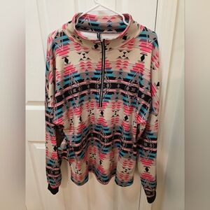 Crazy Train Multicolor Aztec Print Sweatshirt